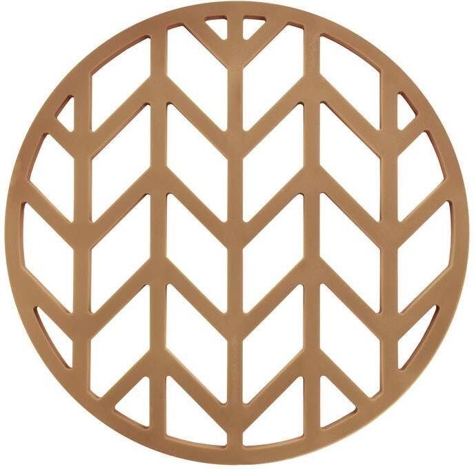 Krumble Siliconen pannenonderzetter rond met pijlen patroon Bruin