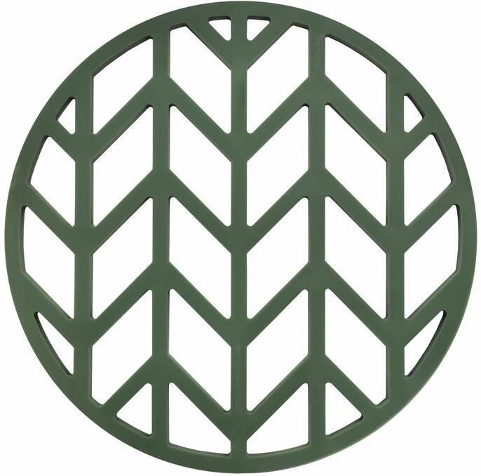 Krumble Siliconen pannenonderzetter rond met pijlen patroon Groen
