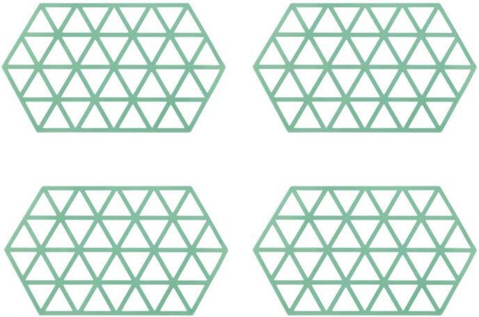 Krumble Siliconen pannenonderzetter Hexagon lang Groen Set van 4