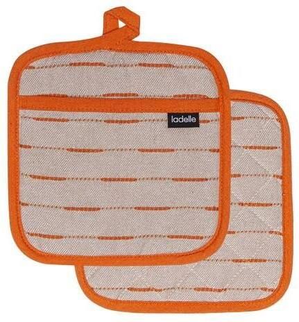 Ladelle Dash Pannenlap Set van 2 Stuks Oranje Gerecycled Katoen 19 x 27 cm