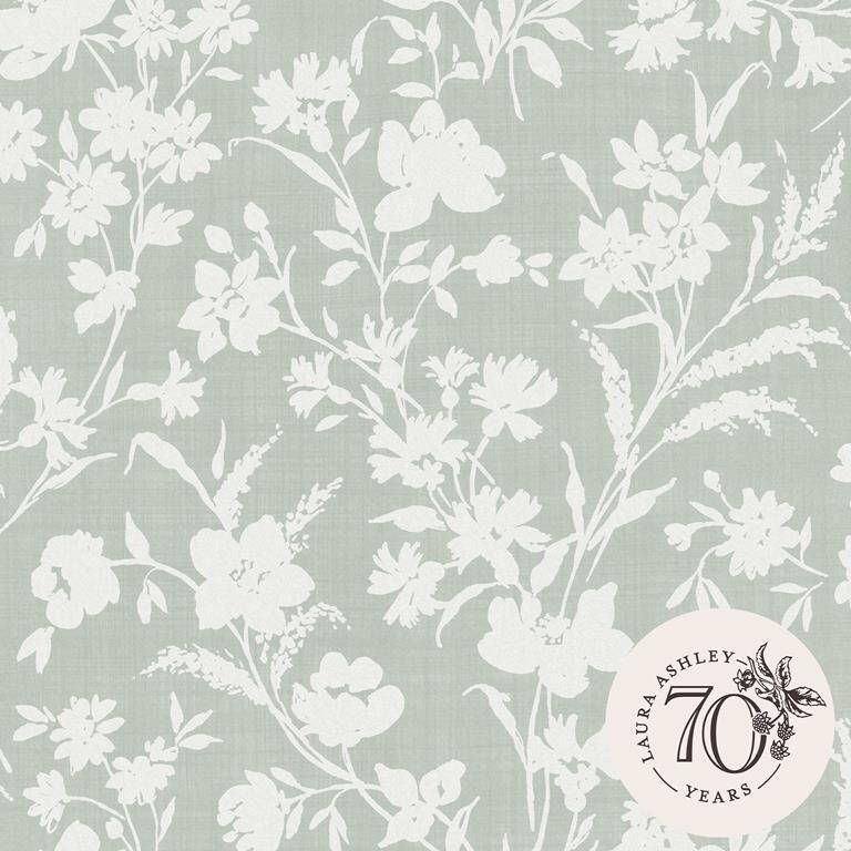 Laura Ashley Vliesbehang | Rye Sage Green Groen