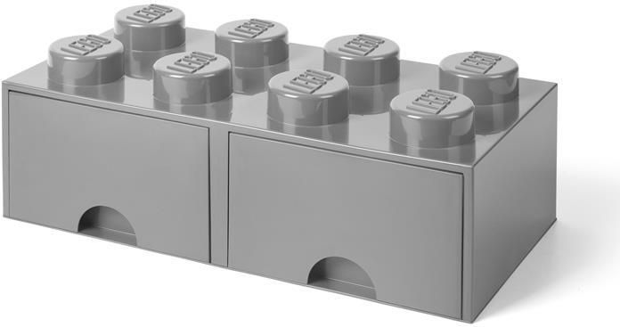 LEGO Brick 8 Opbergbox Met Lade Grijs