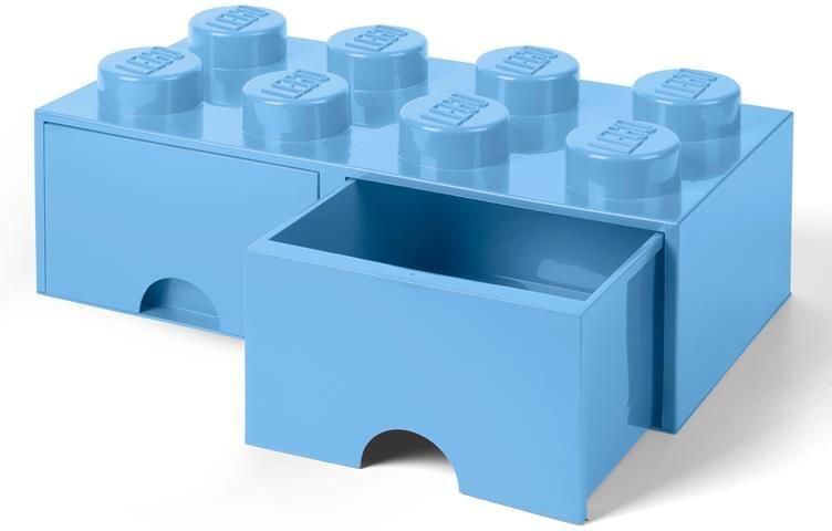 LEGO Brick 8 Opbergbox Met Lade Lichtblauw