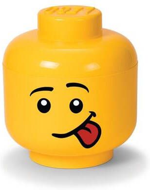 LEGO Opbergbox Iconic Hoofd Silly 24 cm Geel