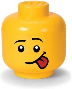 LEGO Opbergbox Iconic Hoofd Silly 24 cm Geel