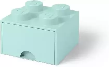 LEGO Opberglade Brick 4 Aquablauw