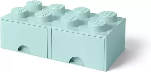 LEGO Opberglade Brick 8 Aquablauw