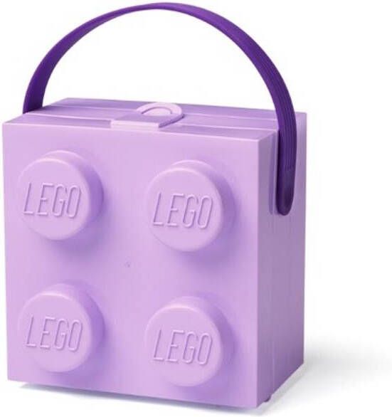 LEGO Set van 2 Lunchbox Brick 4 met handvat Lavendel