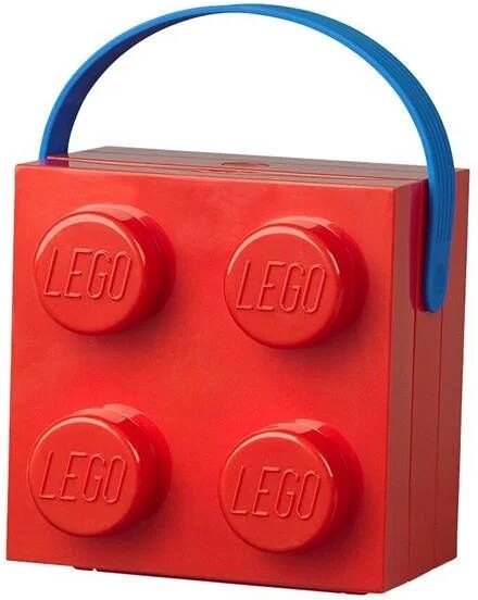 LEGO Set van 2 Lunchbox Brick 4 met handvat Rood