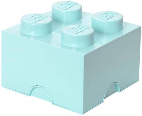 LEGO Set van 2 Opbergbox Brick 4 Aquablauw