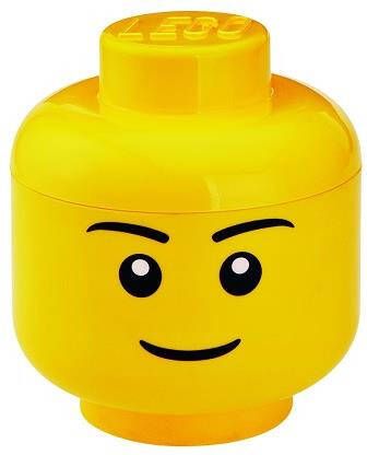 LEGO Set van 2 Opbergbox Iconic Hoofd Boy 24 cm Geel