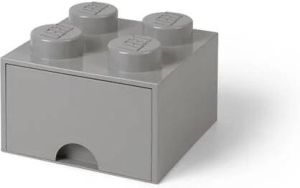 LEGO Set van 2 Opberglade Brick 4 Grijs