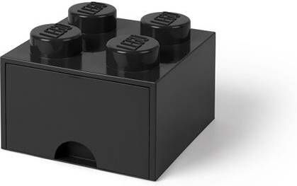 LEGO Set van 2 Opberglade Brick 4 Zwart