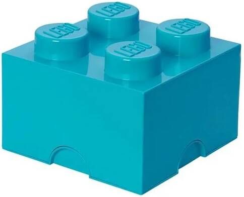 LEGO Set van 4 Opbergbox Brick 4 Azuurblauw