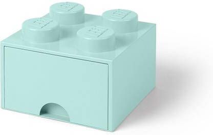 LEGO Set van 4 Opberglade Brick 4 Aquablauw