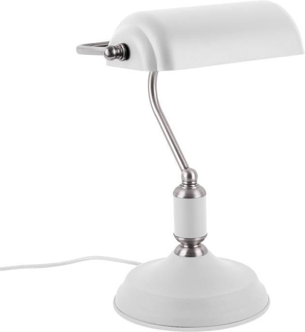 Merkloos Retro notaris tafellamp in wit: Klassieke bankiersstijl - Foto 2
