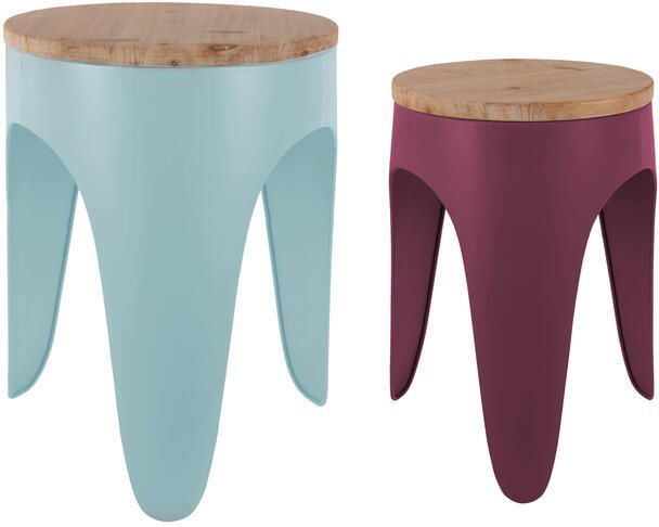 Leitmotiv Kruk Double Funky Zachtblauw Ø24cm Scandinavisch - Foto 2