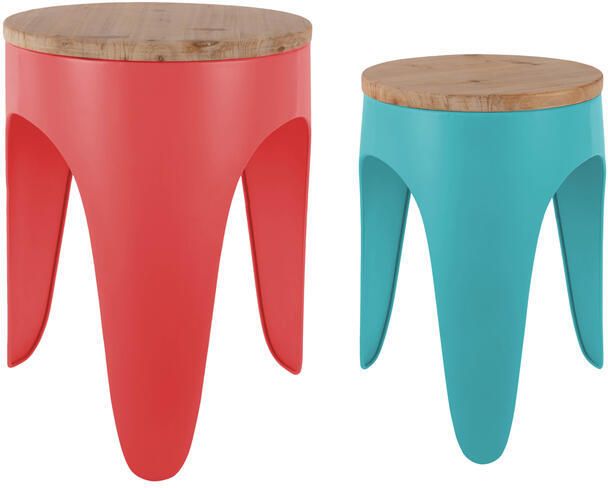 Leitmotiv Kruk Double Funky Scarlet rood Ø24cm Scandinavisch - Foto 2