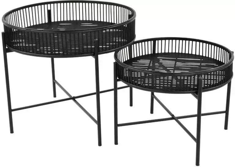 Lesli Living Bijzettafel Aiko Zwart Set van twee - Foto 2