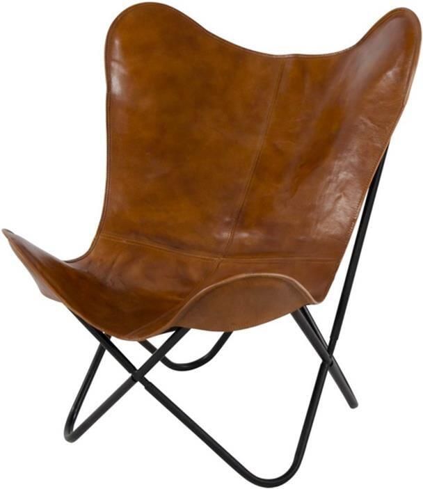 Lesliliving Lesli Living Vlinderstoel Buffalo 75x75x87 cm bruin - Foto 2