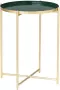Lifa-Living Bijzettafel Modern Groen & Gouden Koffietafel Rond Metaal Voor Woonkamer Slaapkamer of Kantoor 37 5 x 47 5 cm - Thumbnail 1