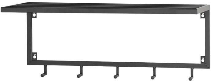 Lifa-Living Kapstok Luuk Metaal Industrieel met Plank 5 Ophangplanken 75 x 26 x 30 cm