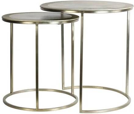 Light & Living Bijzettafel Talca Goud Ø50+Ø40cm Luxe