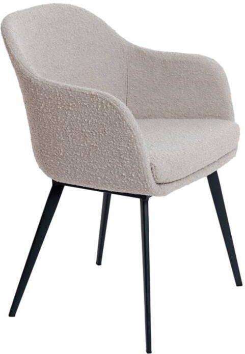 Light & Living Light&living Eetkamerstoel 59x58 5x82 cm LEONE bouclé taupe-zwart