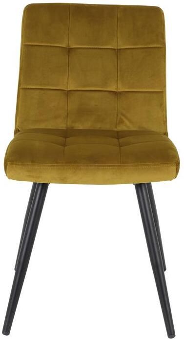 Light & Living Light&living Eetkamerstoel 50 5x44 5x82 cm OLIVE velvet oker-zwart - Foto 2