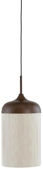 Light & Living Hanglamp Dania Houtlook en touw 16cm Donkerbruin Japandi