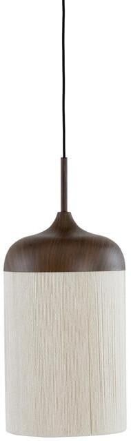 Light & Living Hanglamp Dania Houtlook en touw 22cm Donkerbruin