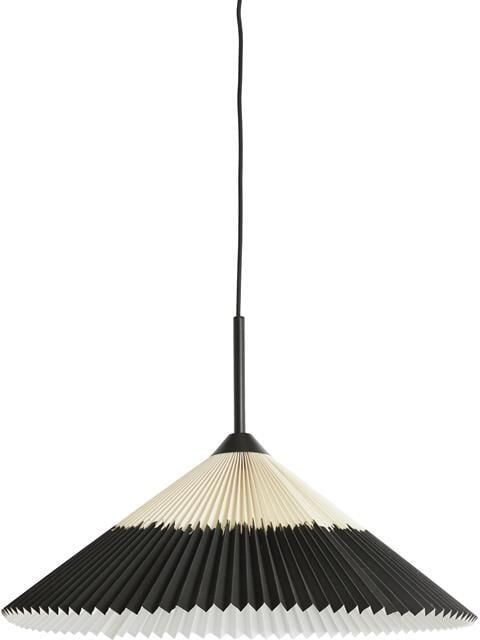 Light & Living Light&living Hanglamp Ø60x23 cm PLEATED zwart+naturel