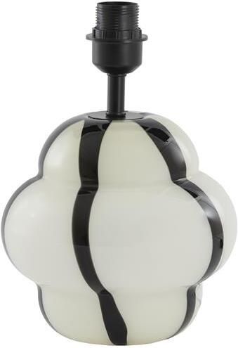 Light & Living Light&living Lampvoet Ø22x28 cm YLIEN glas crème-zwart+zwart