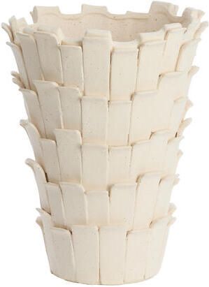 Light & Living Light&living Vaas deco 27 5x27x34 cm BANYA keramiek mat crème