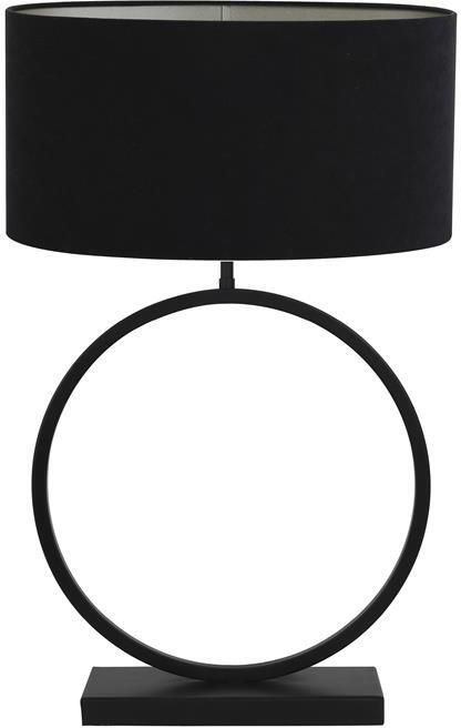 Light & Living Tafellamp Liva|Velours Ovaal Zwart|Zwart Ø21x70 5cm