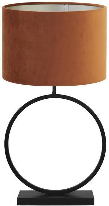 Light & Living Tafellamp Liva|Velours Zwart|Terra Ø40x78 5cm