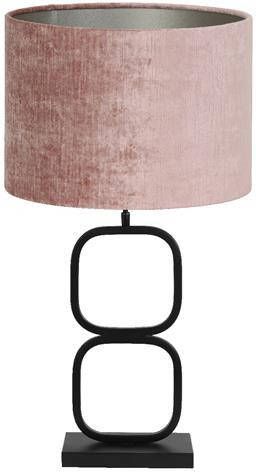 Light & Living Tafellamp Lutika Gemstone Zwart Oud roze Ø30x67cm