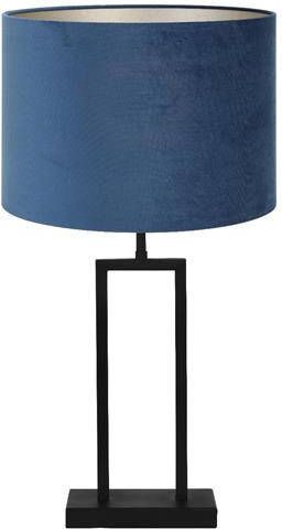 Light & Living Tafellamp Shiva Velours Zwart Blauw Ø30x62cm