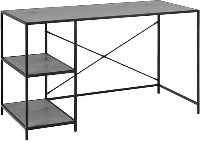 Lisomme Vic houten bureau zwart met opbergruimte 130 x 60 cm