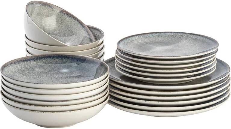 Lite-body Serviesset Hermes 6 personen 24 delig Grijs spikkel