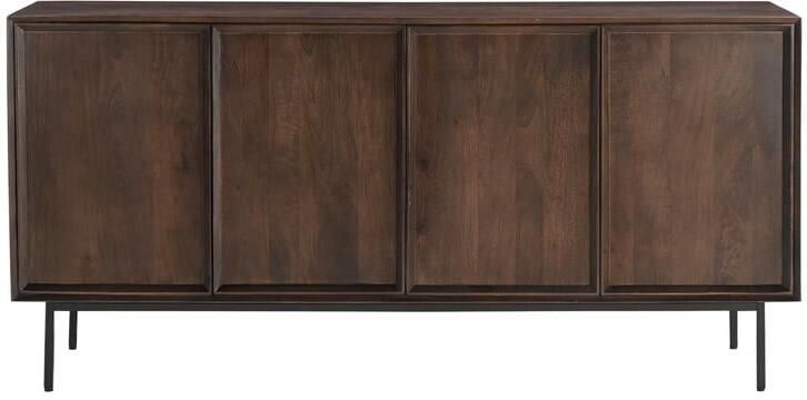 Livingfurn Dressoir Donkerbruin Mangohout 86x40x180cm Ravenstein - Foto 2