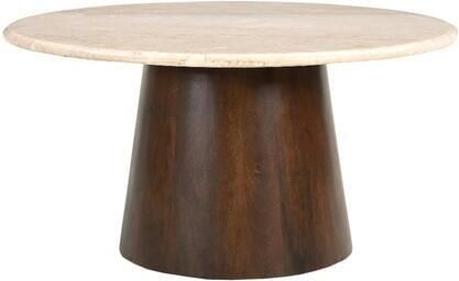 Brix Ronde Salontafel Bottecino Marmer en mangohout 75cm Beige - Foto 2