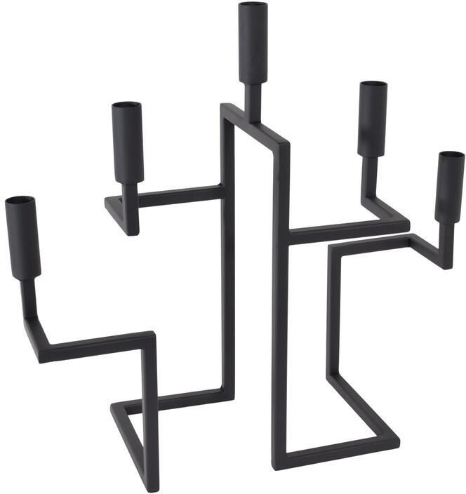 Loft42 Hook Kandelaar 4 Kaarsen Metaal Mat Zwart 65x20x15