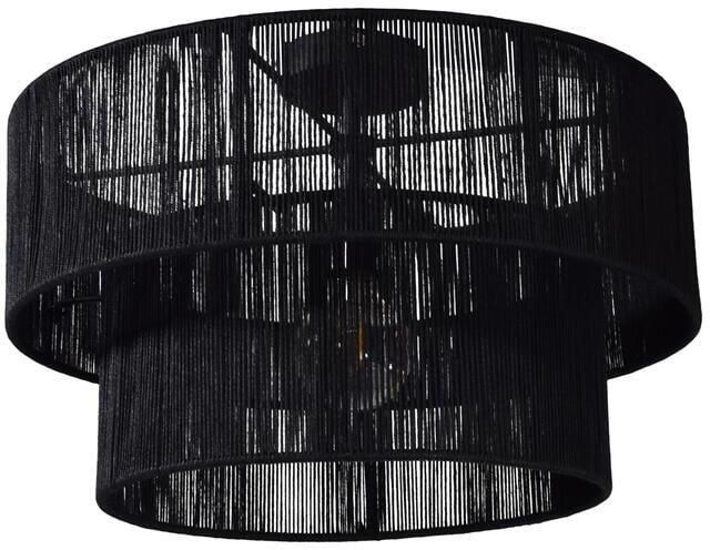 Loft42 Urban Interiors Plafondlamp Diro zwart Jute Ø45