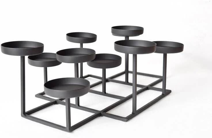 Loft42 Shine Kandelaar 11 Kaarsen Metaal Mat Zwart 47x32x15