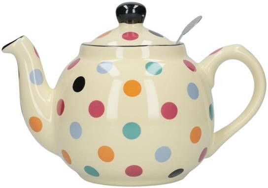 London Pottery Theepot met Zeef Keramiek Gekleurde Stippen 1.2 L