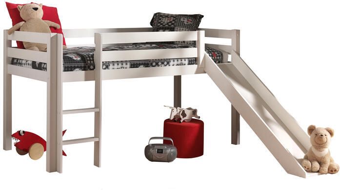 Lucevi Pino Halfhoogslaper met Glijbaan 90x200cm Wit H115CM - Foto 2