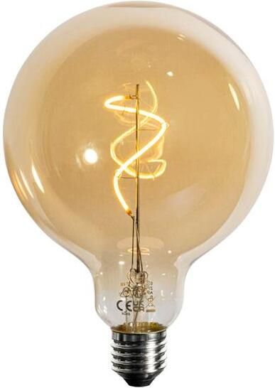 LUEDD E27 dimbare LED spiraal filament goud G125 4W 270 lm 2200K