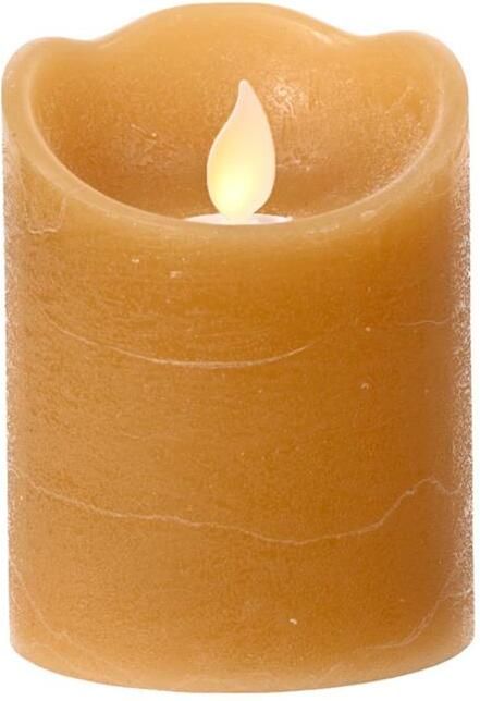 Lumineo LED kaars bruin D7 5 x H10 cm met timer