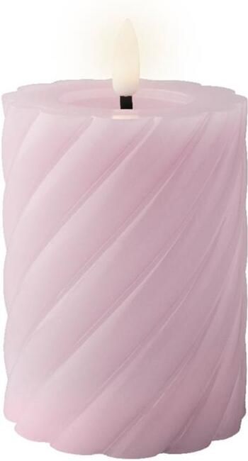 Lumineo Luxe LED kaars lila paars D7 5 x H12 3 cm timer